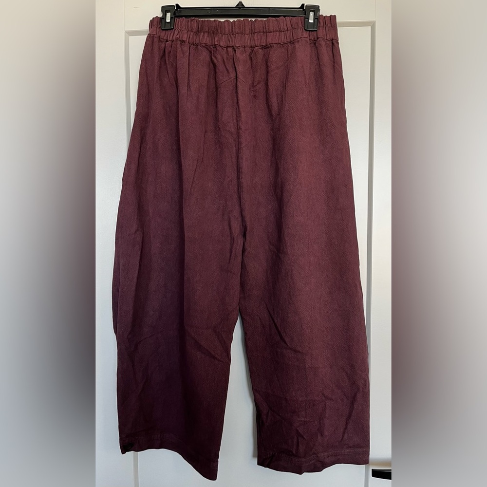 Free People Wide-Leg Pants in Deep Plum - Picture 14 of 14
